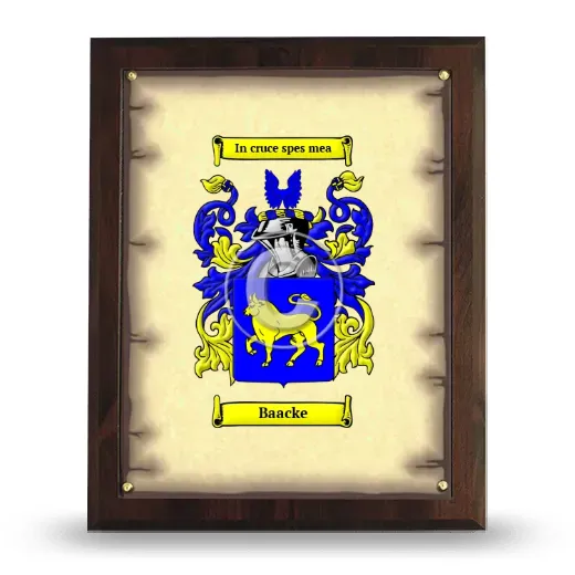 Baacke Coat of Arms Plaque
