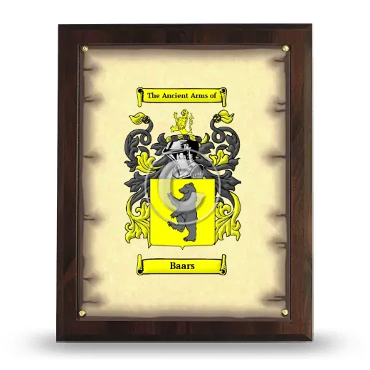 Baars Coat of Arms Plaque