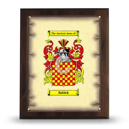 Babick Coat of Arms Plaque