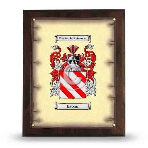 Baccar Coat of Arms Plaque