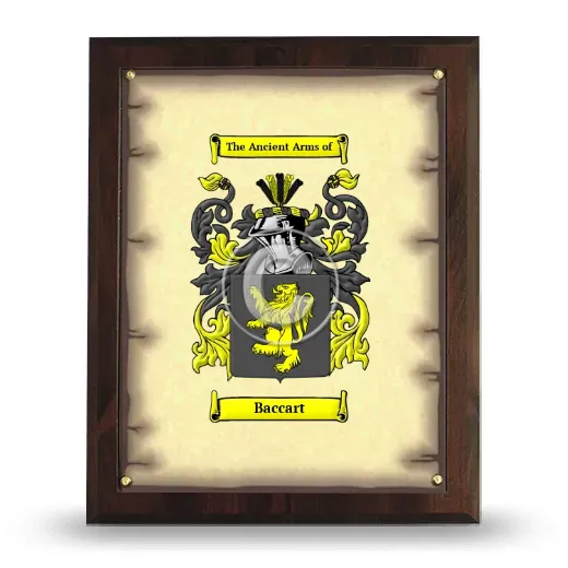 Baccart Coat of Arms Plaque