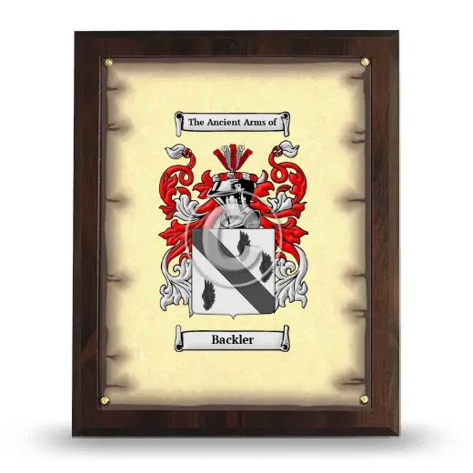 Backler Coat of Arms Plaque