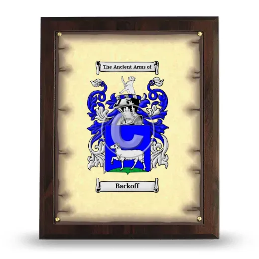 Backoff Coat of Arms Plaque
