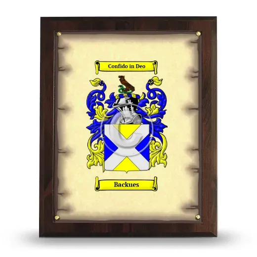 Backues Coat of Arms Plaque