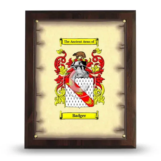 Badger Coat of Arms Plaque