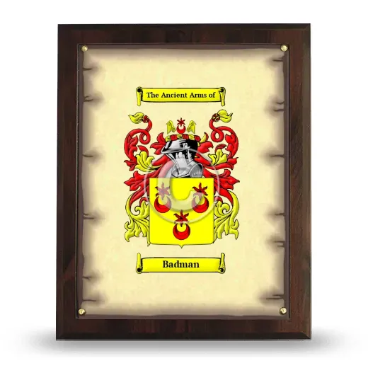 Badman Coat of Arms Plaque