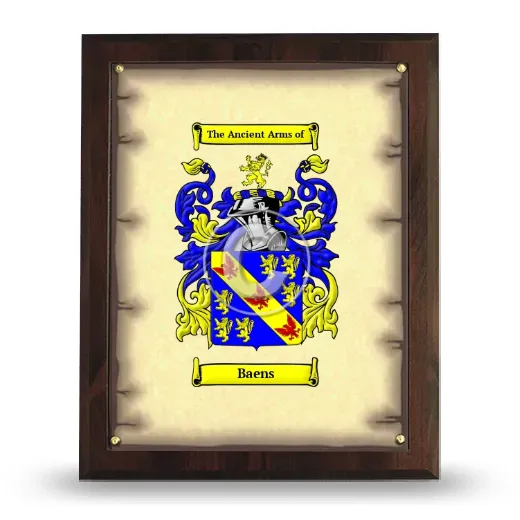 Baens Coat of Arms Plaque