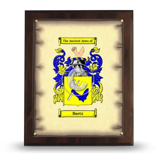 Baetz Coat of Arms Plaque