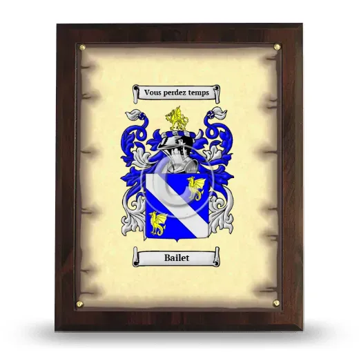 Bailet Coat of Arms Plaque