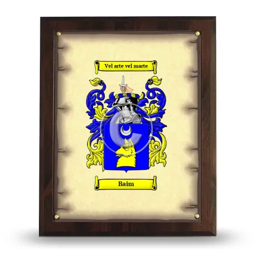Baim Coat of Arms Plaque