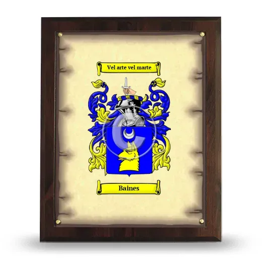 Baines Coat of Arms Plaque