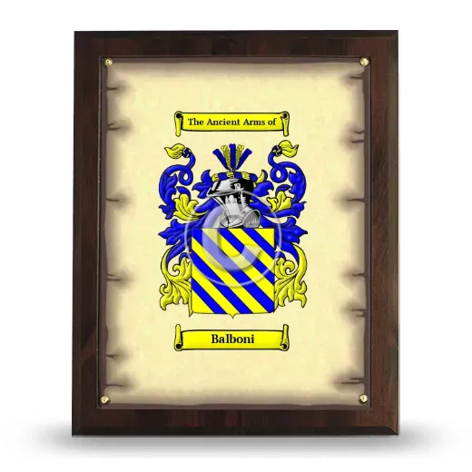 Balboni Coat of Arms Plaque