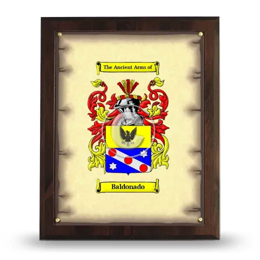 Baldonado Coat of Arms Plaque