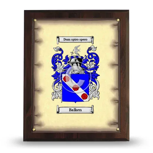 Balken Coat of Arms Plaque
