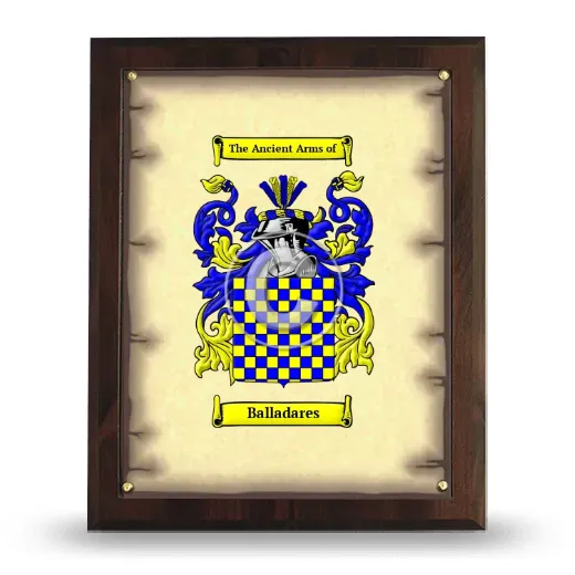 Balladares Coat of Arms Plaque