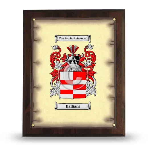 Balliani Coat of Arms Plaque