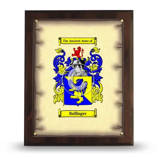 Ballinger Coat of Arms Plaque