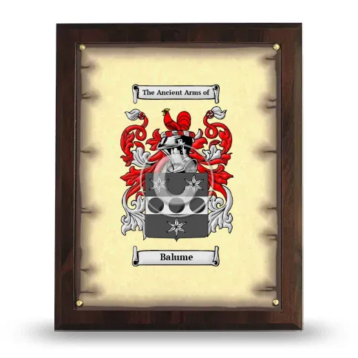 Balume Coat of Arms Plaque