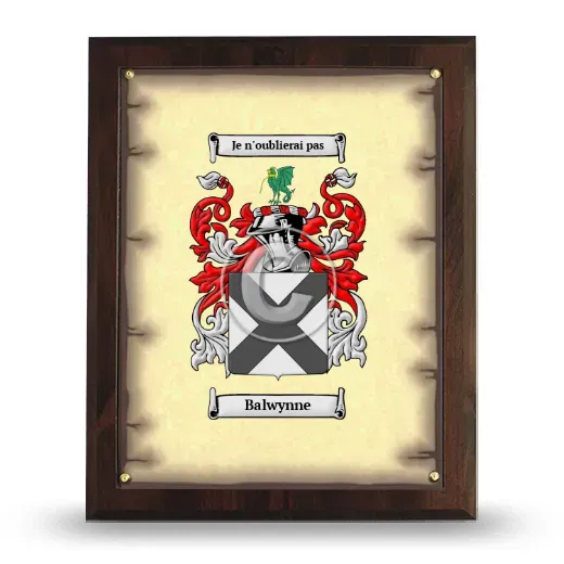 Balwynne Coat of Arms Plaque
