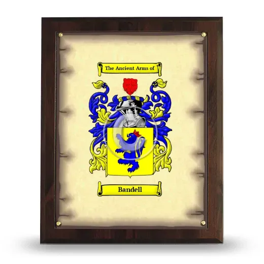 Bandell Coat of Arms Plaque