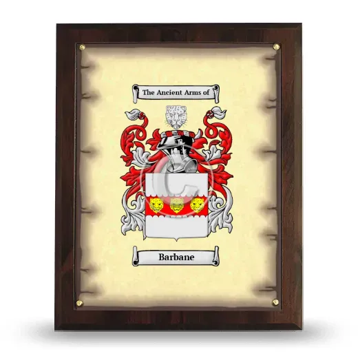 Barbane Coat of Arms Plaque