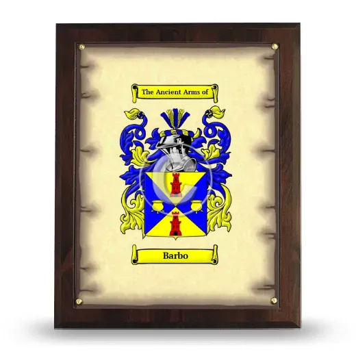 Barbo Coat of Arms Plaque