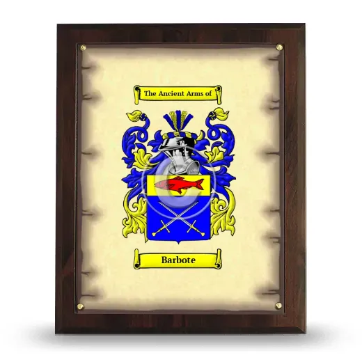 Barbote Coat of Arms Plaque