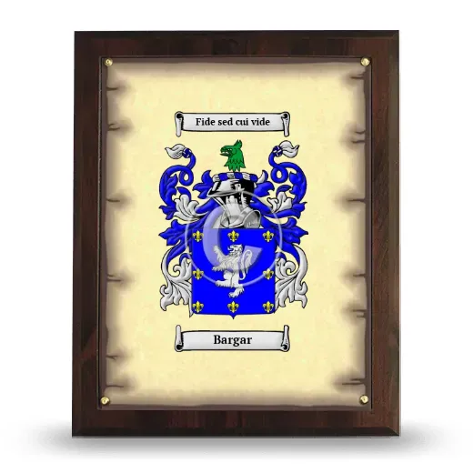 Bargar Coat of Arms Plaque