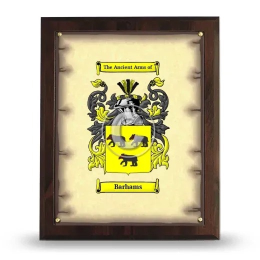 Barhams Coat of Arms Plaque