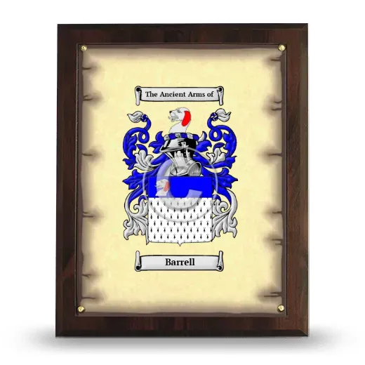 Barrell Coat of Arms Plaque
