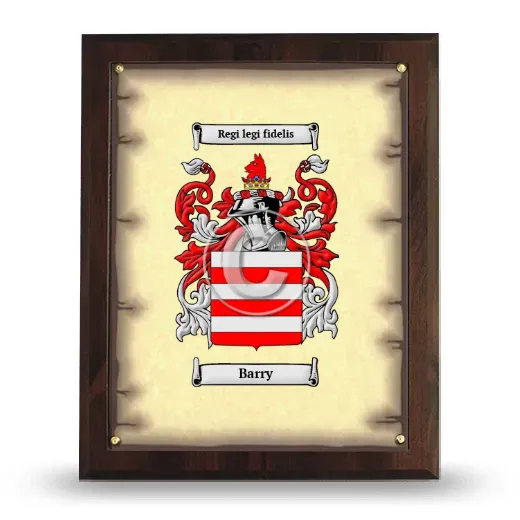 Barry Coat of Arms Plaque