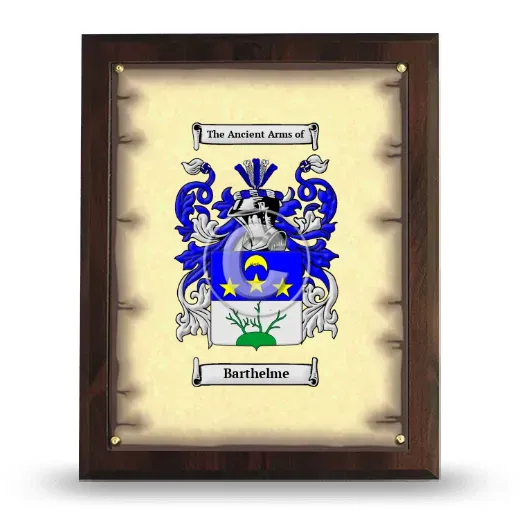 Barthelme Coat of Arms Plaque