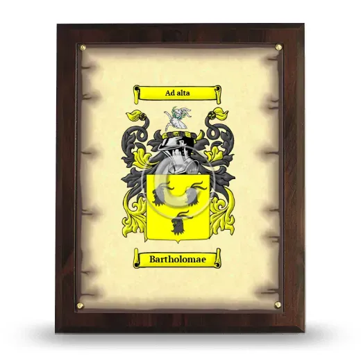 Bartholomae Coat of Arms Plaque
