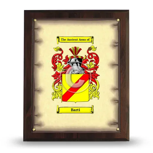 Barti Coat of Arms Plaque