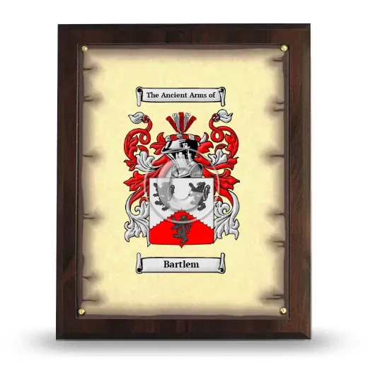 Bartlem Coat of Arms Plaque