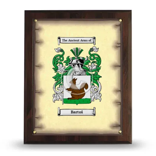 Bartoš Coat of Arms Plaque