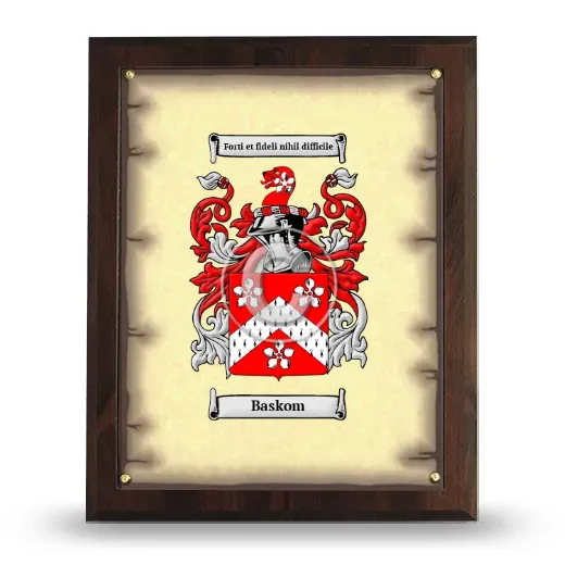 Baskom Coat of Arms Plaque