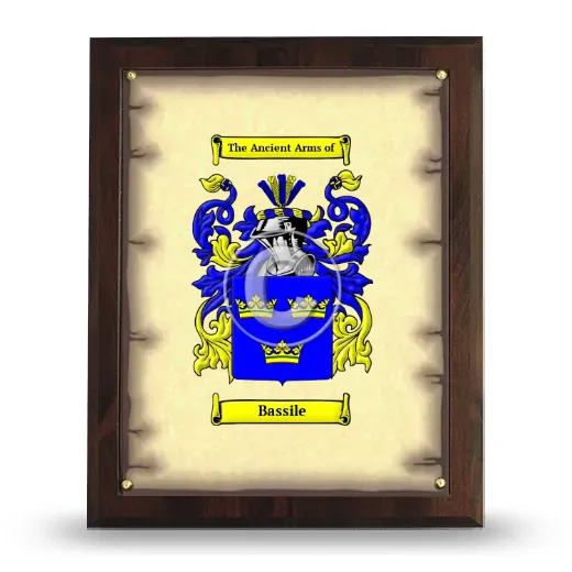 Bassile Coat of Arms Plaque