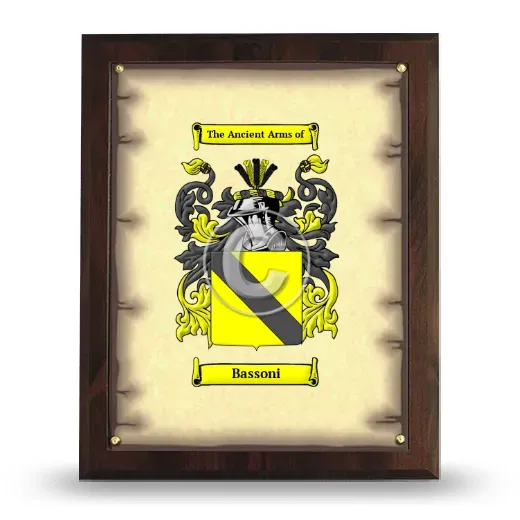 Bassoni Coat of Arms Plaque