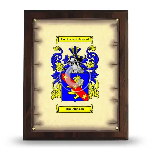 Baudinelli Coat of Arms Plaque