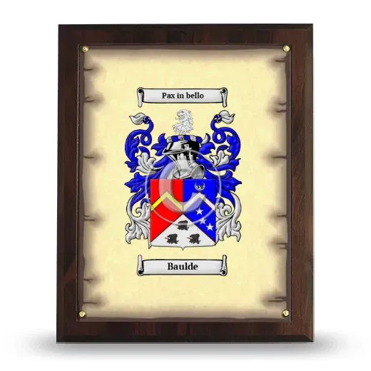 Baulde Coat of Arms Plaque