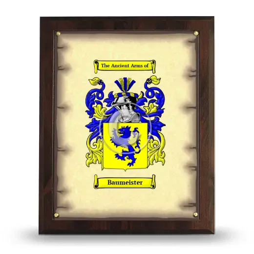 Baumeister Coat of Arms Plaque