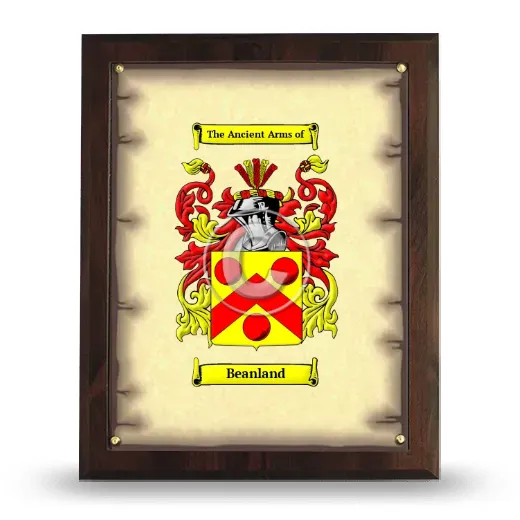 Beanland Coat of Arms Plaque