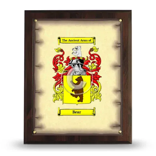 Bear Coat of Arms Plaque