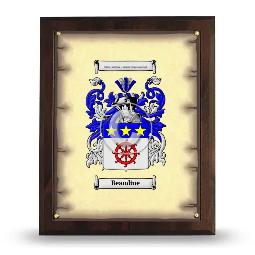 Beaudine Coat of Arms Plaque