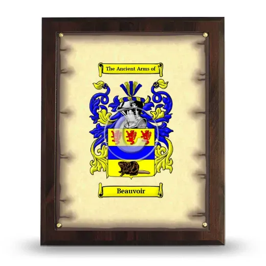 Beauvoir Coat of Arms Plaque