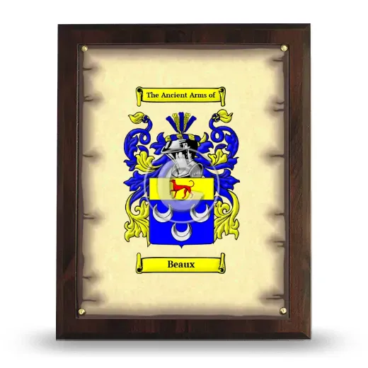 Beaux Coat of Arms Plaque