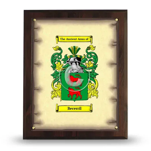Becerril Coat of Arms Plaque