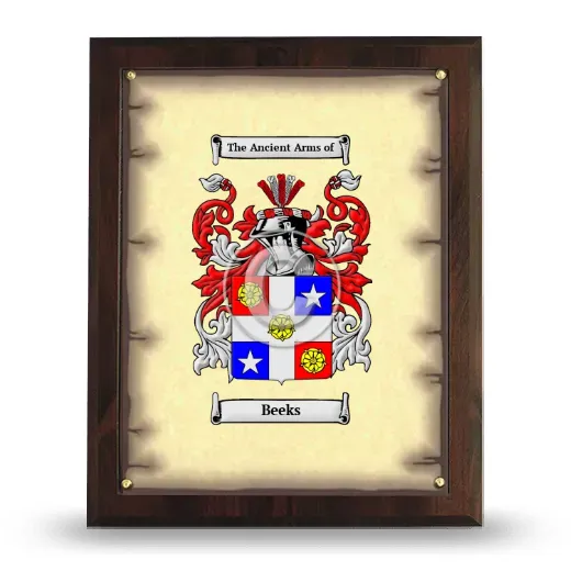 Beeks Coat of Arms Plaque