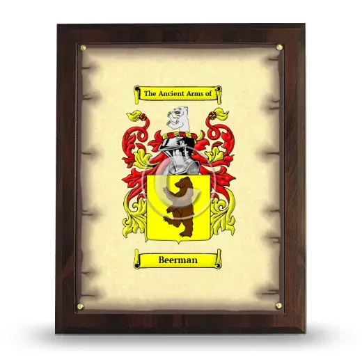 Beerman Coat of Arms Plaque